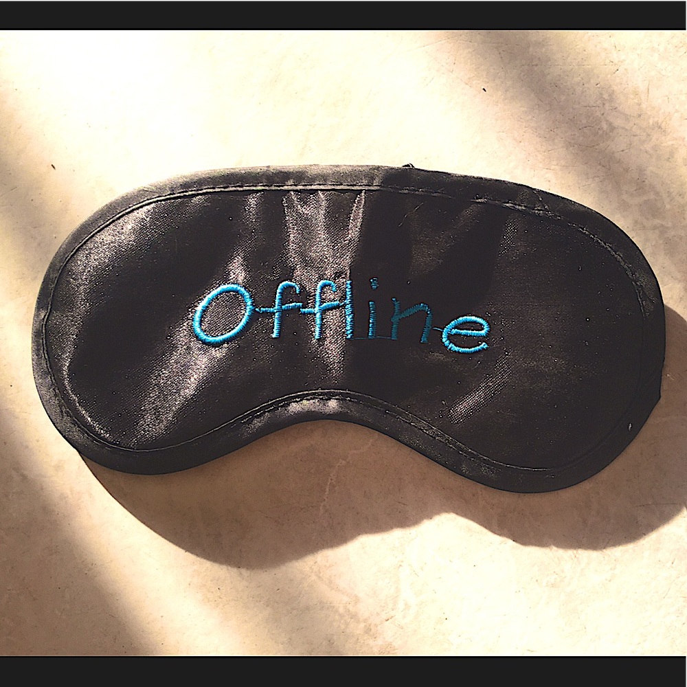 Sleeping mask graphic letter+1pc shell and sticker
